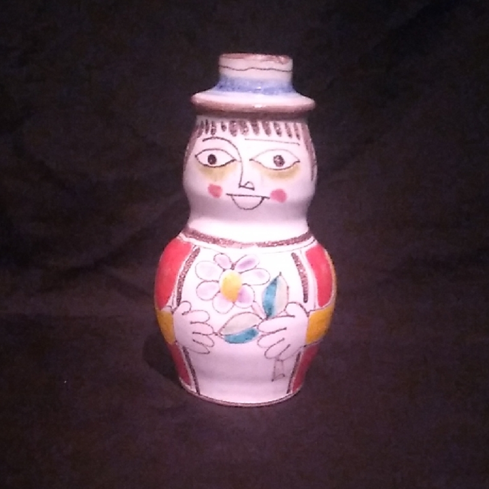 Vintage 1960 Desimone Whimsical Ceramic Figure Vase Signed By Artist (B5)